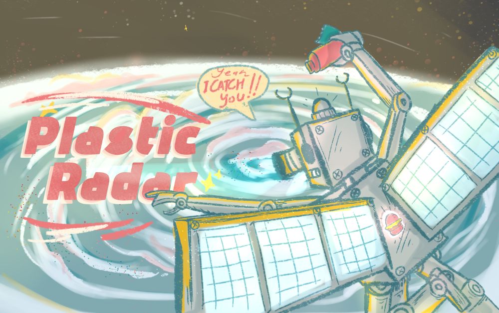 Ilustrasi Robot Satelit Menggunakan Radar Menemukan Plastik zonaebt.com