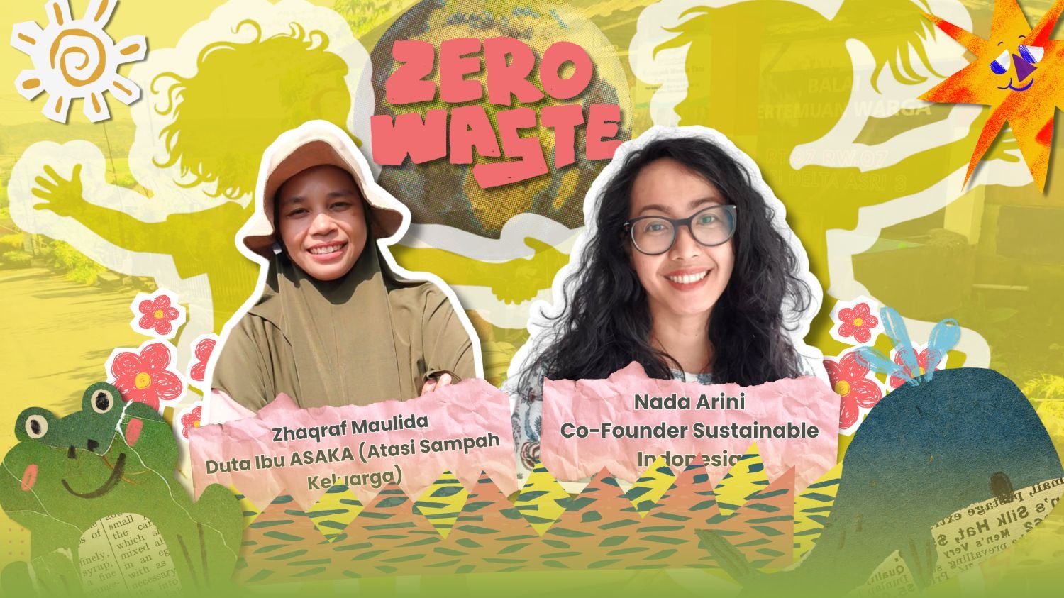 Illustrasi Ibu Zhaqraf Maulida dan Ibu Nada Arini Menerapkan Zero Waste di Rumah zonaebt.com