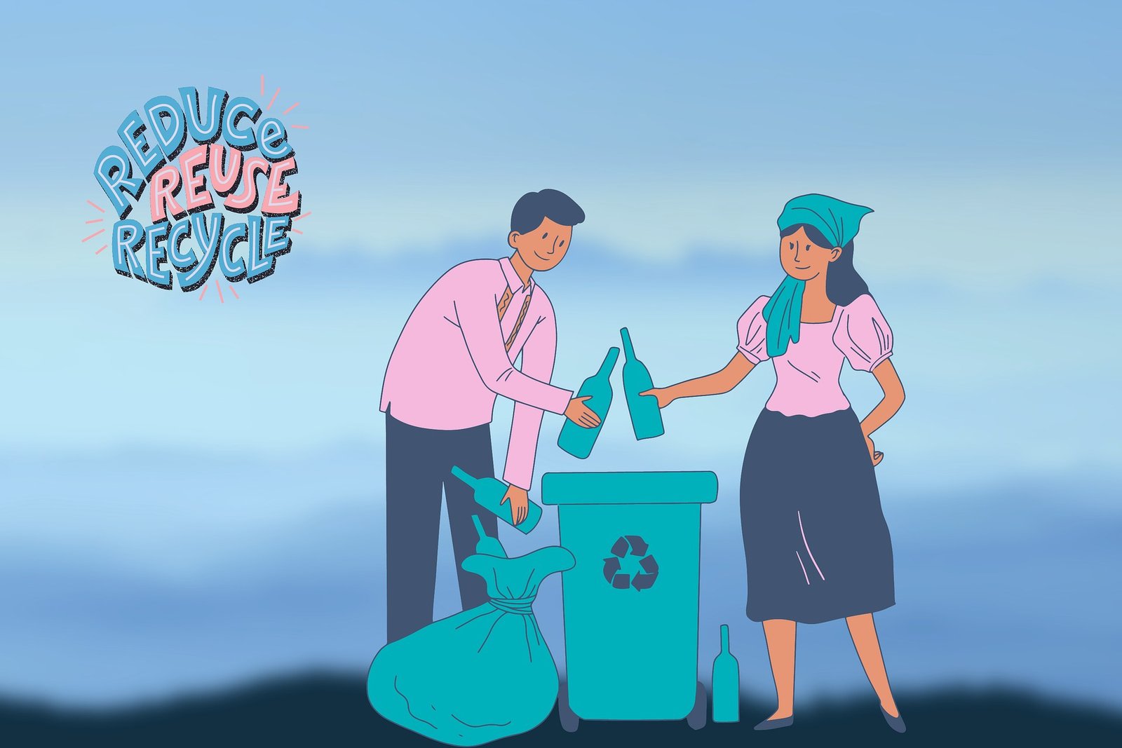 Illustrasi Memulai Hidup Minim Sampah dan Memilah Sampah zonaebt