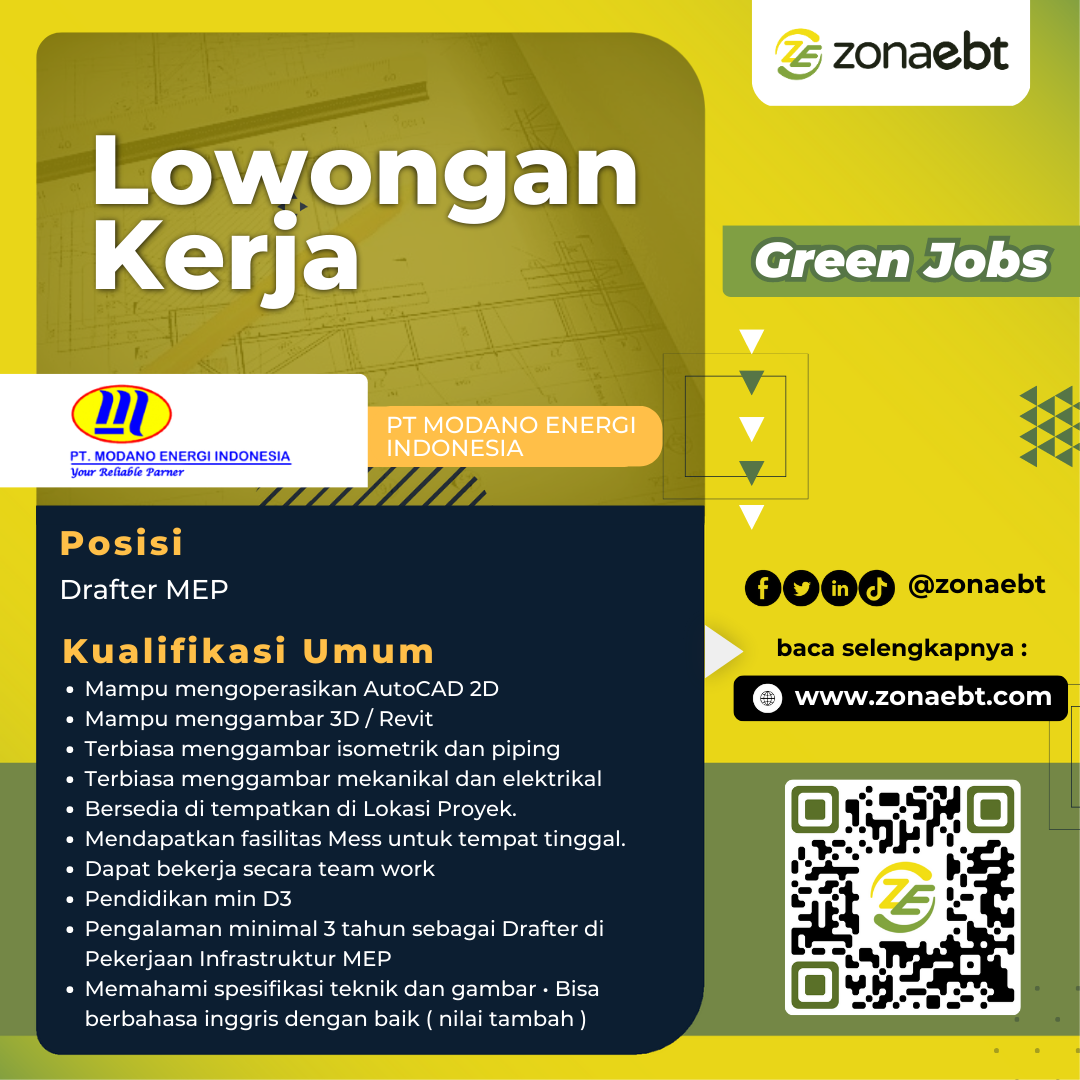 Drafter MEP PT Modano Energi Indonesia zonaebt.com