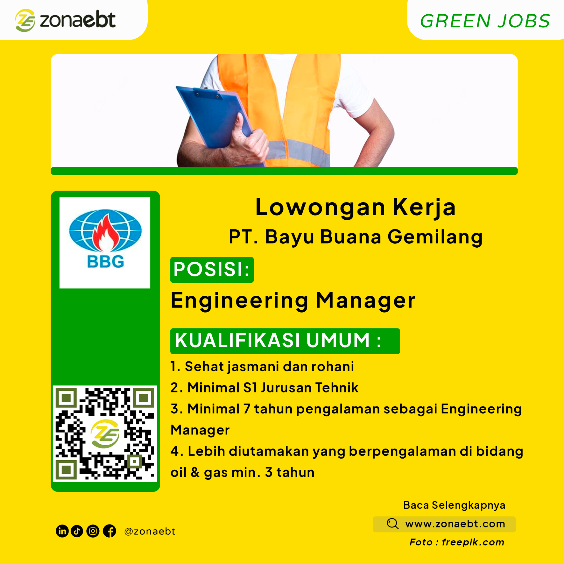 Engineering ManagerGreen Jobs zonaebt.com