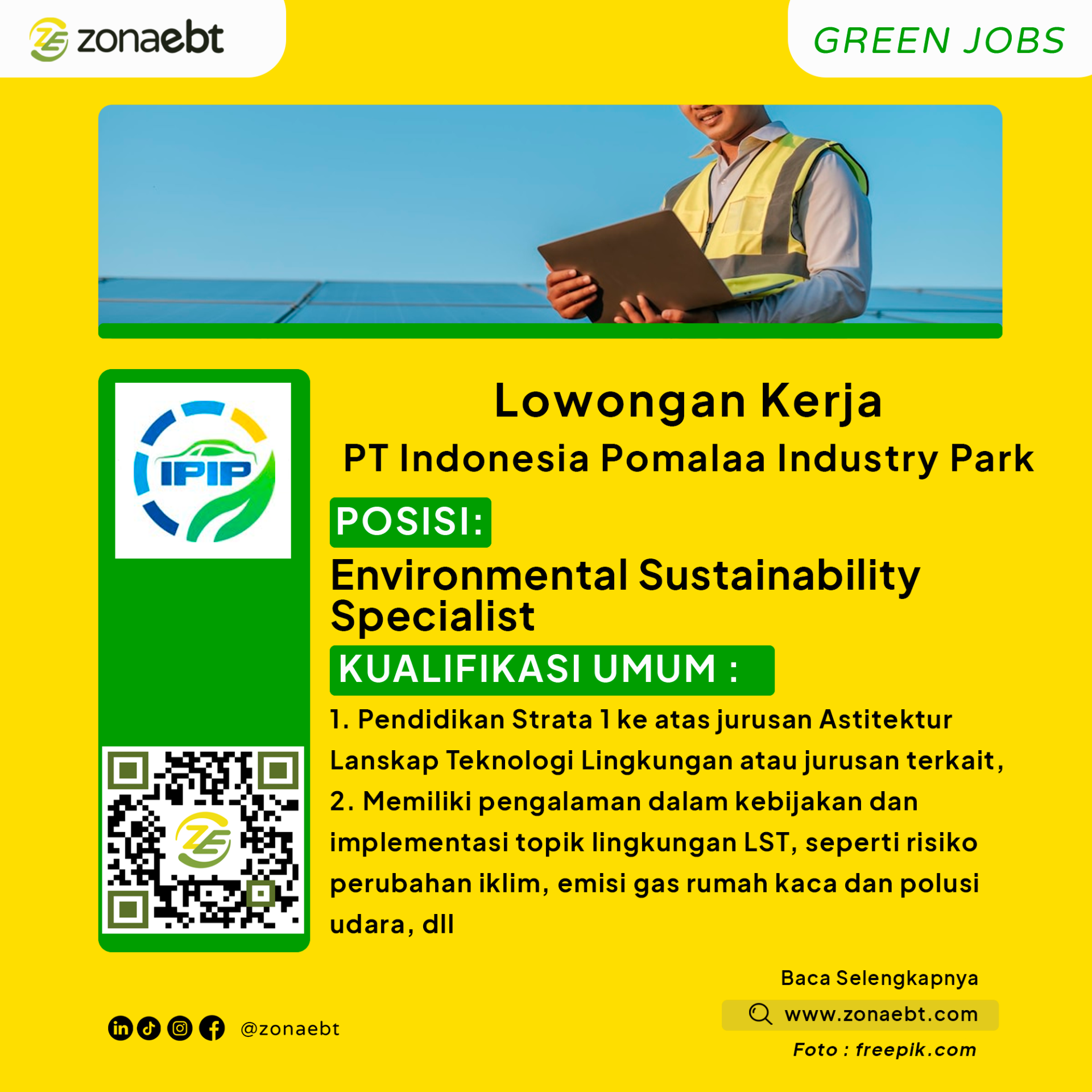 Environmental Sustainability SpecialistGreen Jobs zonaebt.com