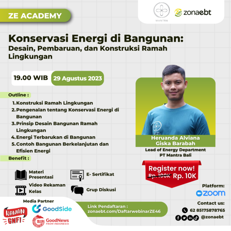 Flyer Konservasi Energi di Bangunan Desain, Pembaruan, dan Konstruksi Ramah Lingkungan