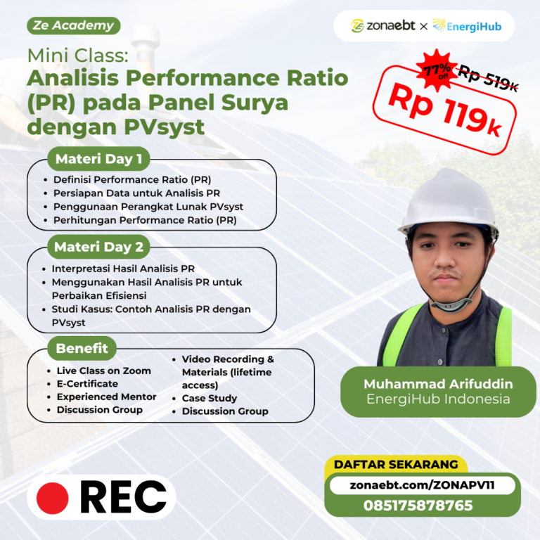 Flyer Record Analisis Performance Ratio (PR) pada Panel Surya dengan PVsyst