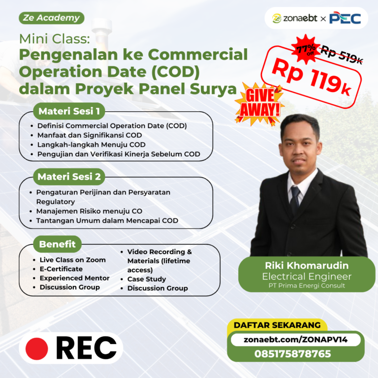 Flyer Record Pengenalan ke Commercial Operation Date (COD) dalam Proyek Panel Surya