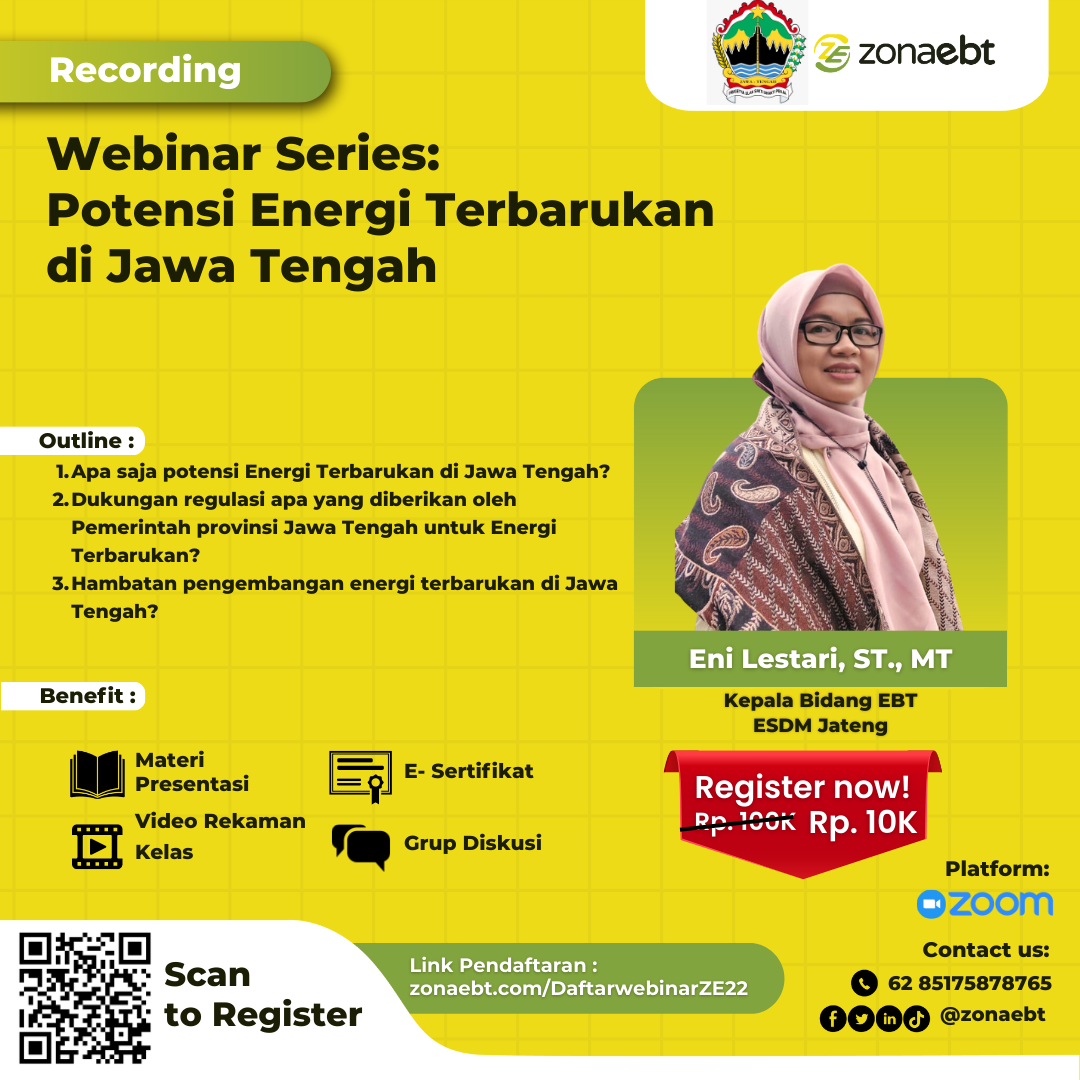 Flyer Record Webinar Series Potensi Energi Terbarukan di Jawa Tengah