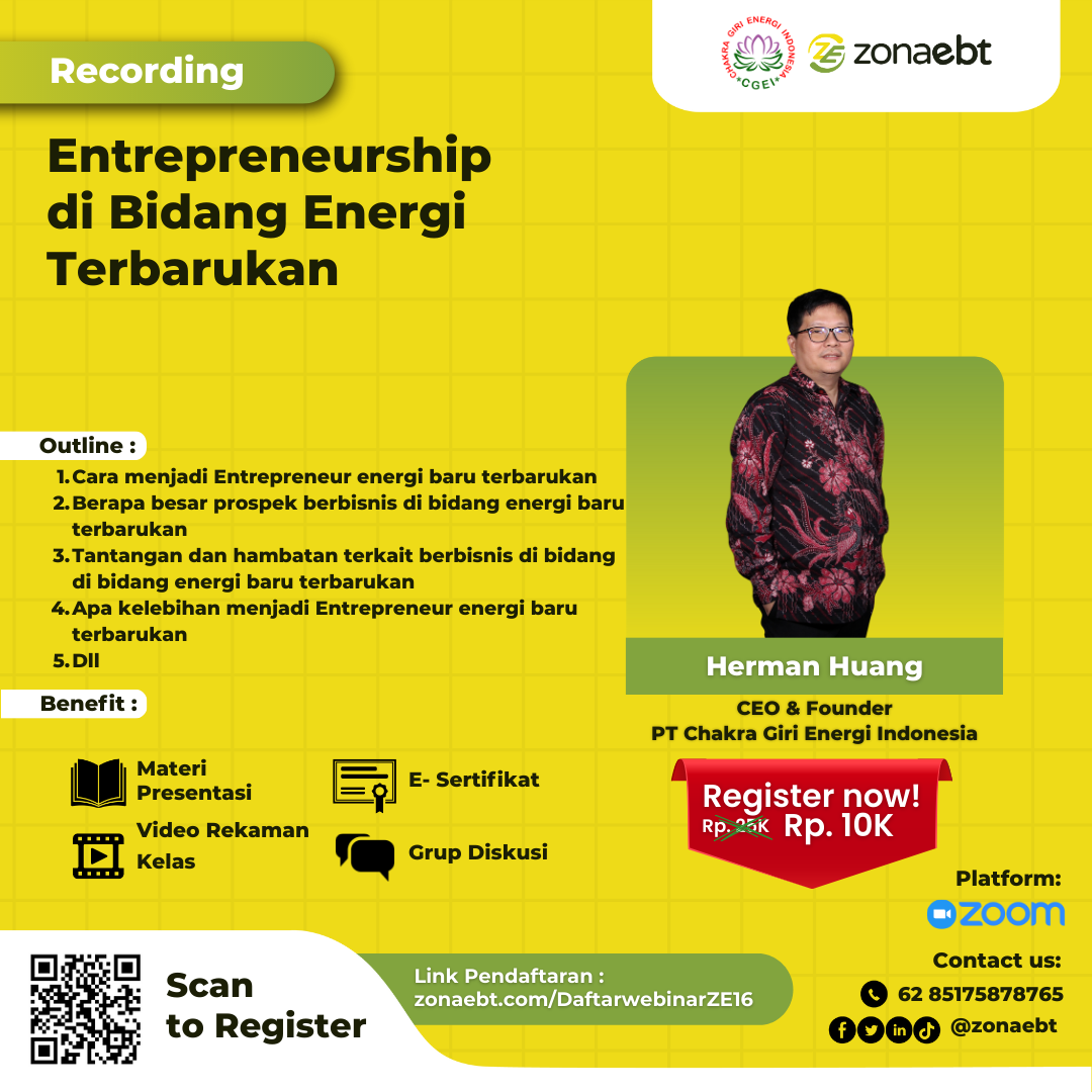 Flyer Recording Entrepreneurship di Bidang Energi Terbarukan