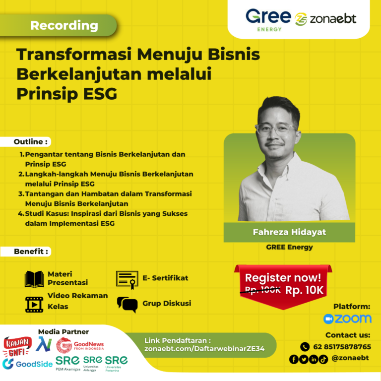 Flyer Recording Transformasi Menuju Bisnis Berkelanjutan melalui Prinsip ESG