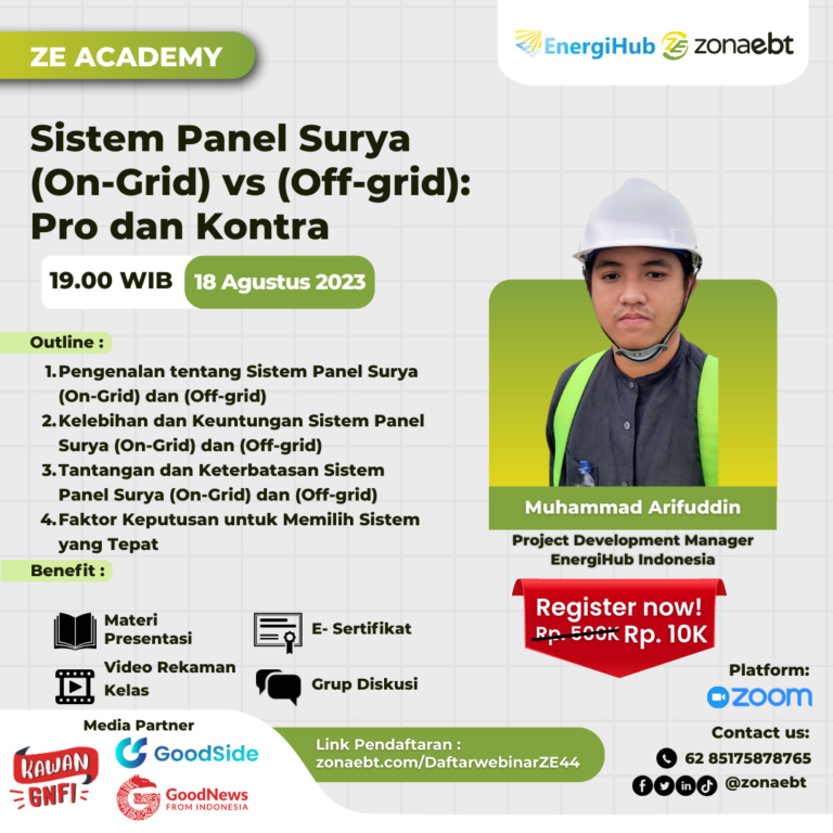 Flyer Sistem Panel Surya (On-Grid) vs (Off-grid) Pro dan Kontra