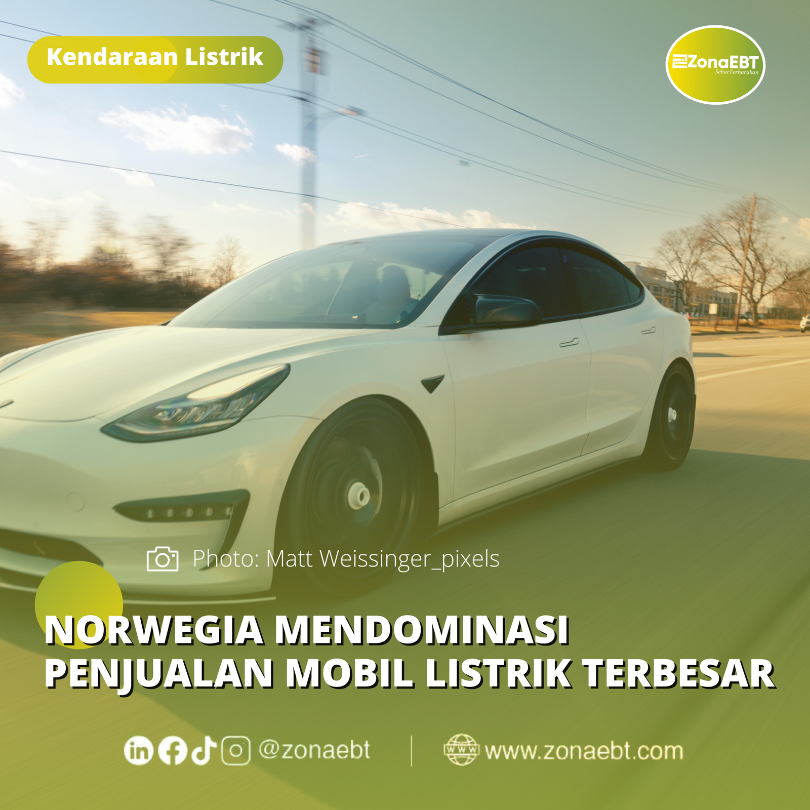 NORWEGIA MENDOMINASI PENJUALAN MOBIL LISTRIK TERBESAR_