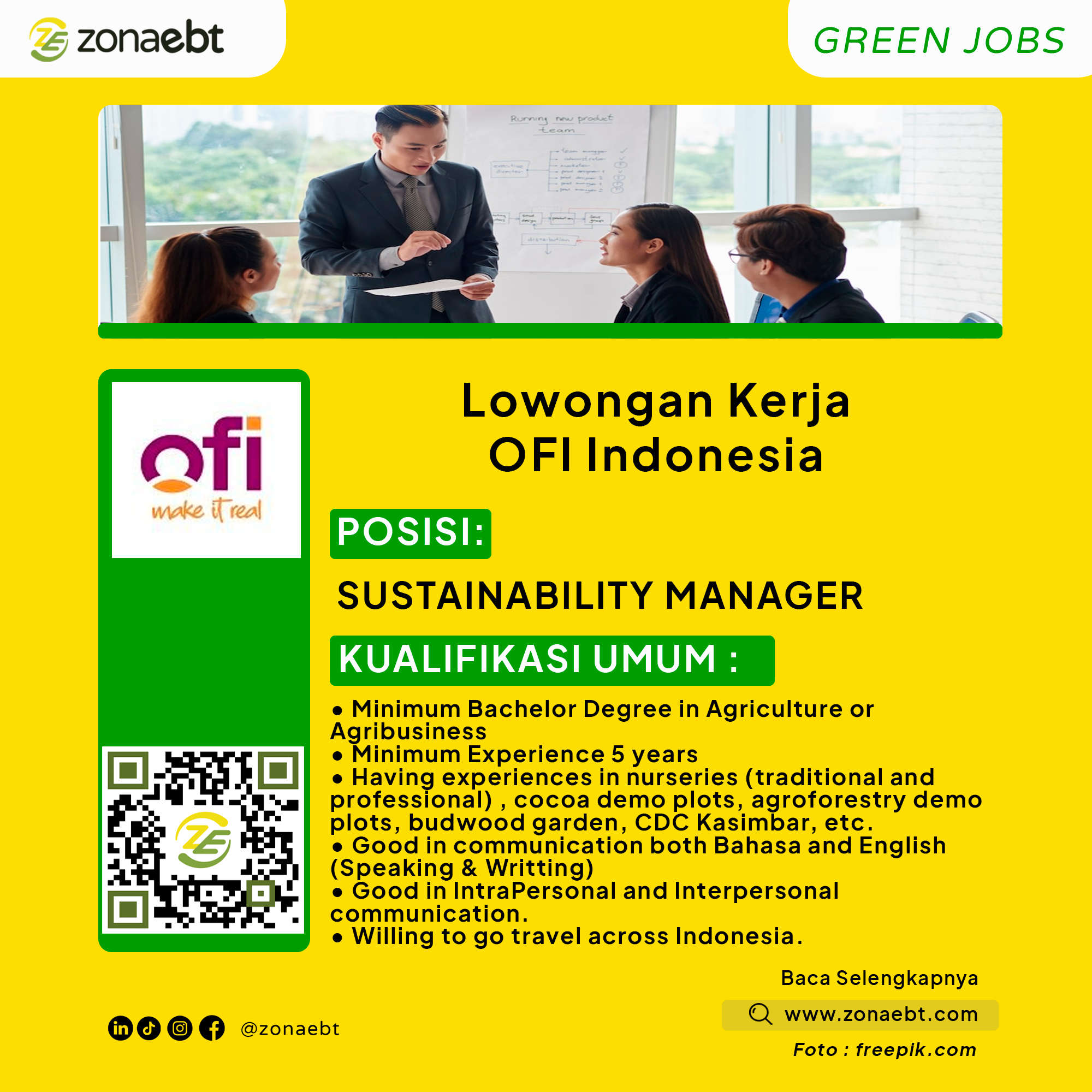 Sustainability Manager Zonaebt