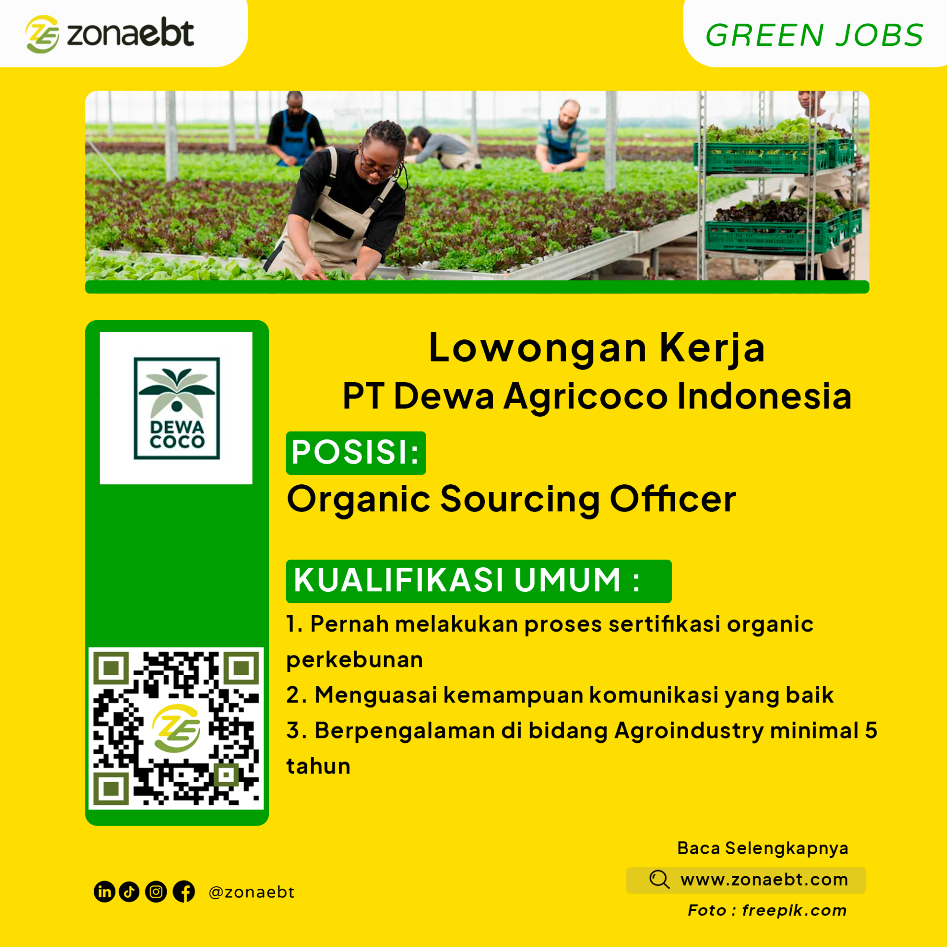 Organic Sourcing OfficerGreen Jobs zonaebt.com