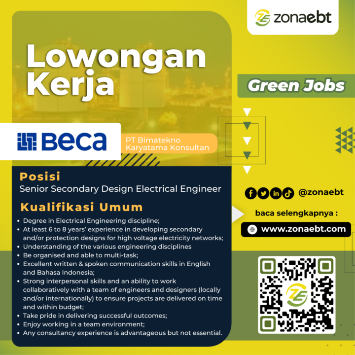 PT Bimatekno Karyatama Konsultan Senior Secondary Design Electrical Engineer zonaebt.com
