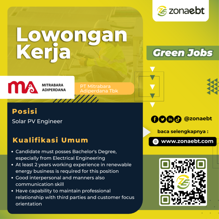 PT Mitrabara Adiperdana Tbk Solar PV Engineer