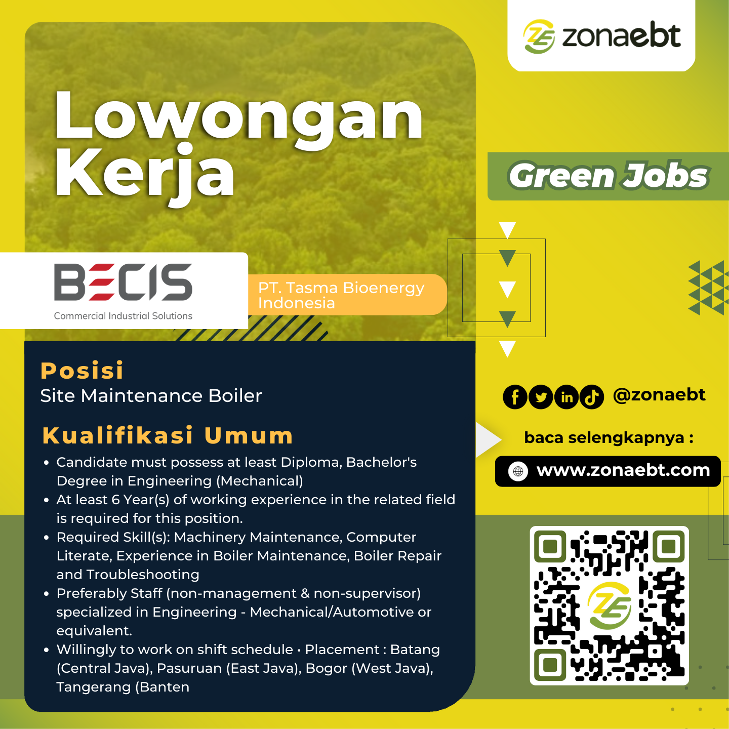 PT. Tasma Bioenergy Indonesia Site Maintenance Boiler zonaebt.com