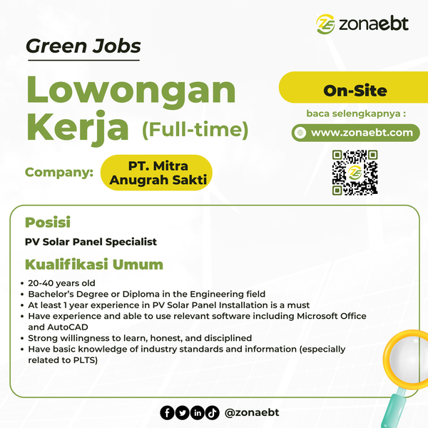 lowongan_PV Solar Panel Specialist