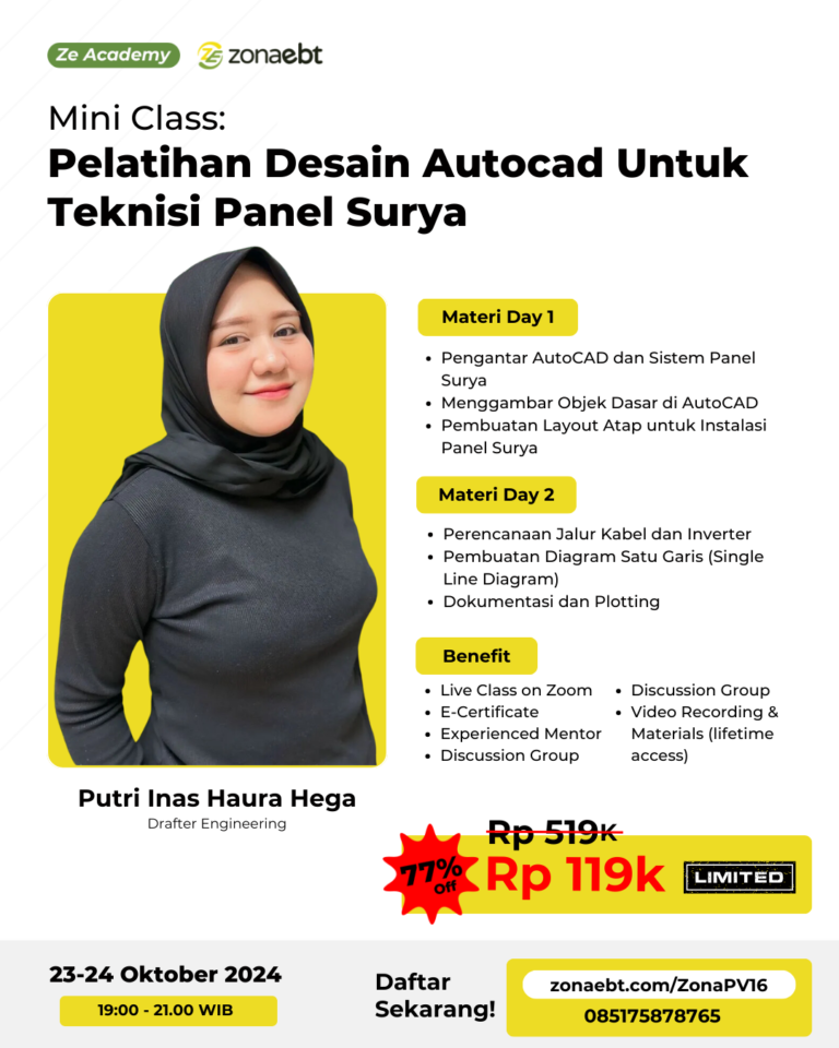 Pelatihan Desain Autocad Untuk Teknisi Panel Surya