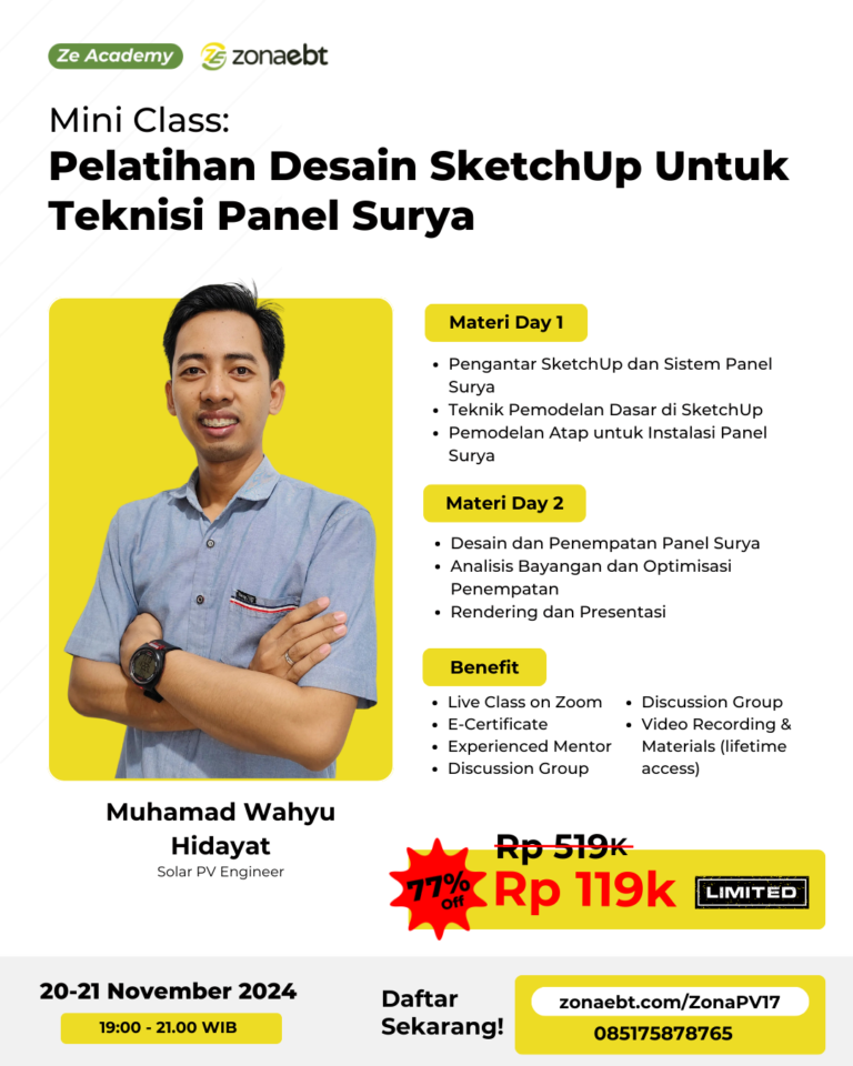 Pelatihan Desain SketchUp Untuk Teknisi Panel Surya