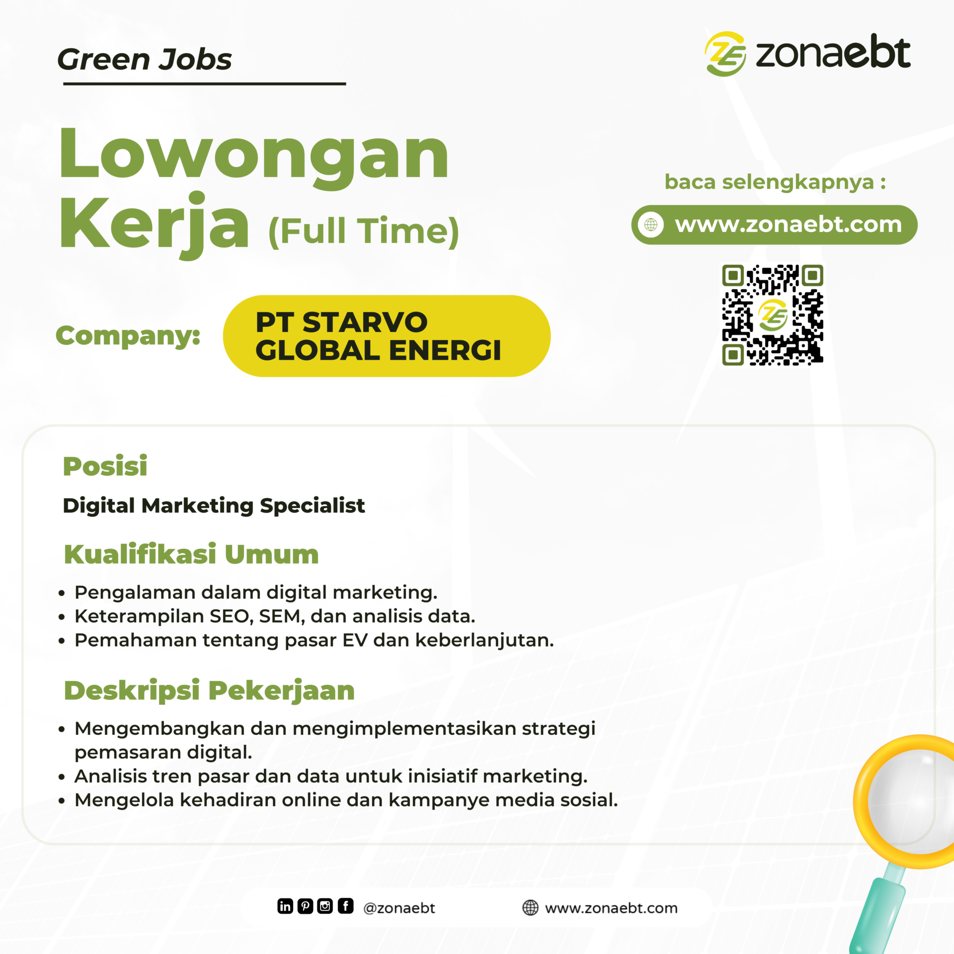 Post Digital Marketing Specialist green jobs zonaebt.com