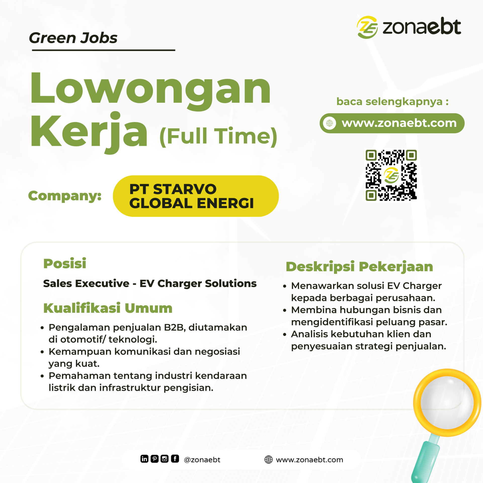 Post Sales Executive green jobs zonaebt.com
