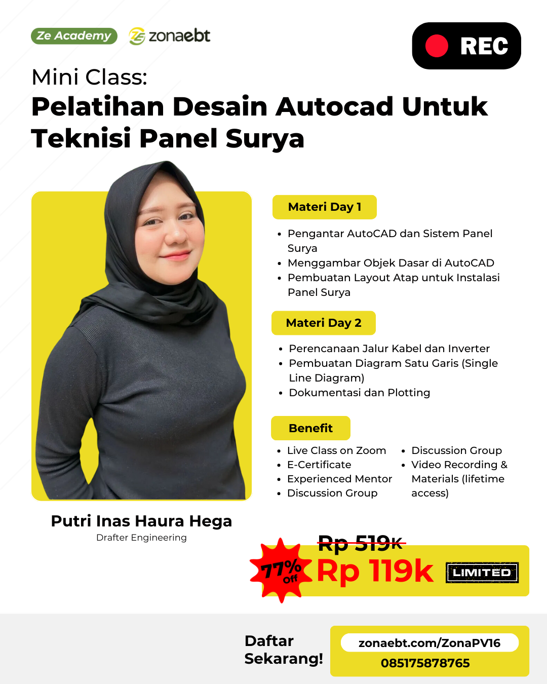 Record Pelatihan Desain Autocad Untuk Teknisi Panel Surya