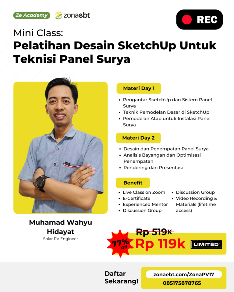 Record Pelatihan Desain SketchUp Untuk Teknisi Panel Surya