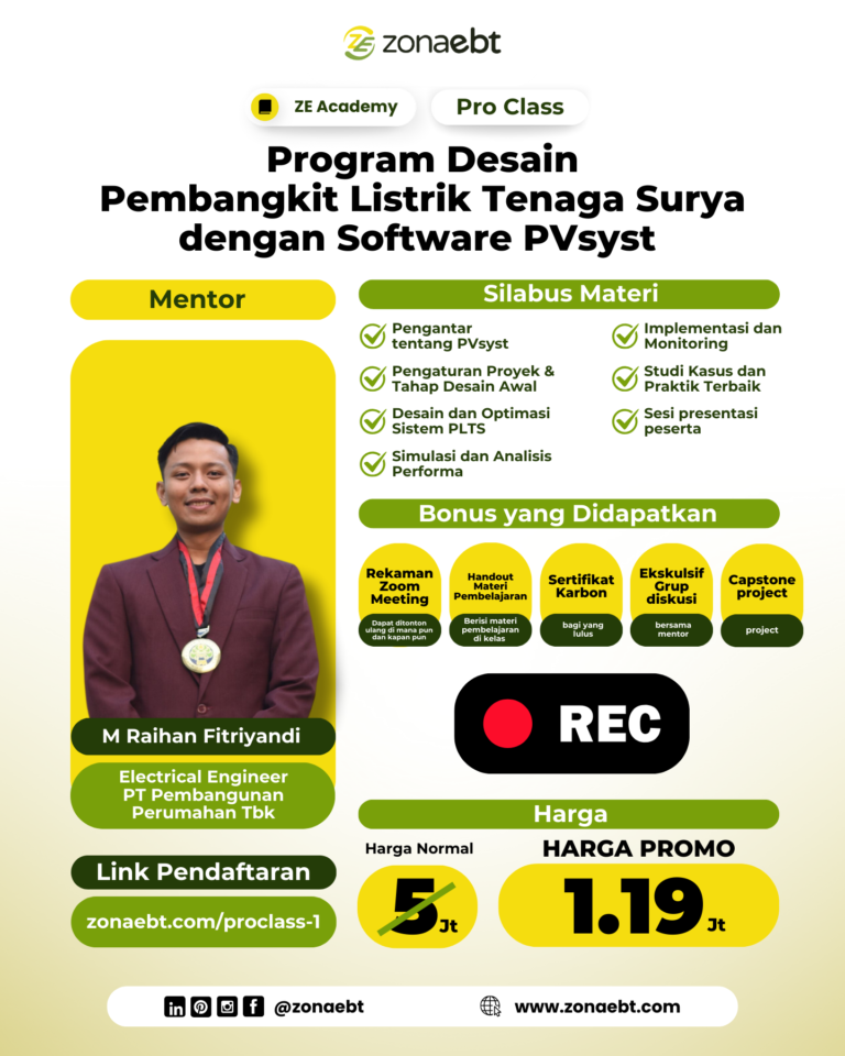 Record Program Desain Pembangkit Listrik Tenaga Surya dengan Software PVsyst