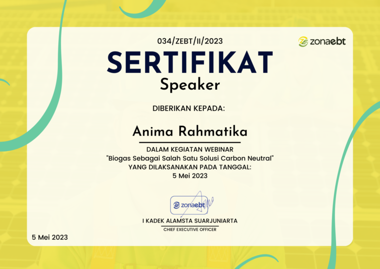 Sertifikat Speaker