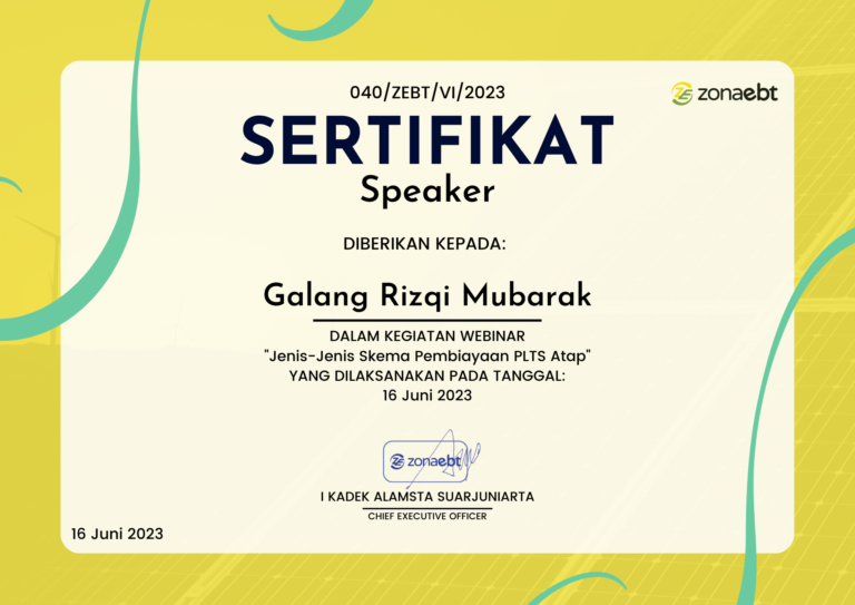 Sertifikat Speaker