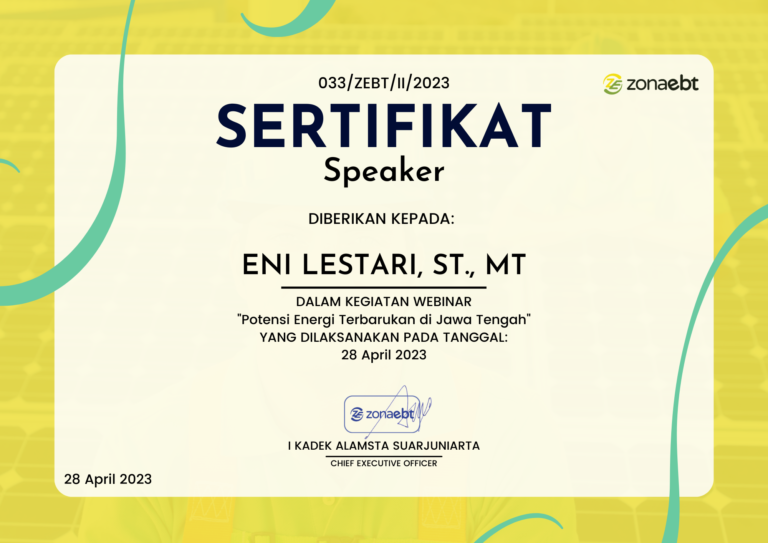 Sertifikat Speaker