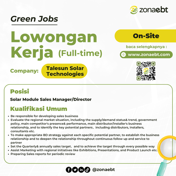 lowongan-Solar Modul Sales Manager/Director