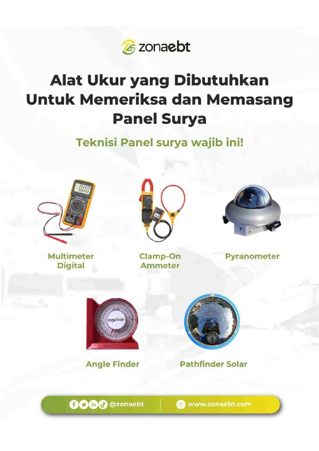 Yuk, Kenali Apa Saja Alat Ukur Untuk Teknisi Panel Surya! - zonaebt.com