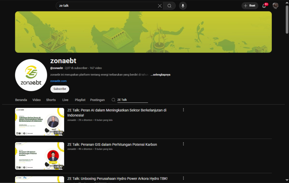 ZE Talk di kanal Youtube Zonaebt.com
