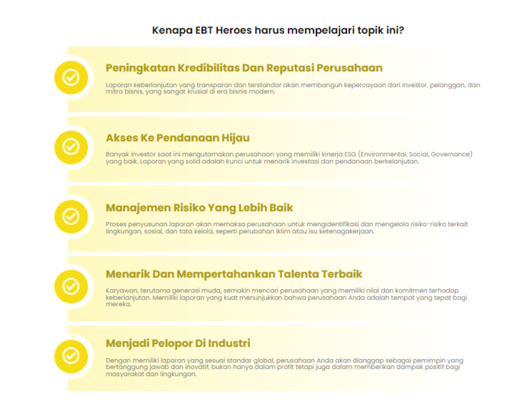 Manfaat mempelajari pembuatan Sustainability Reports. Source zonaebt.com  