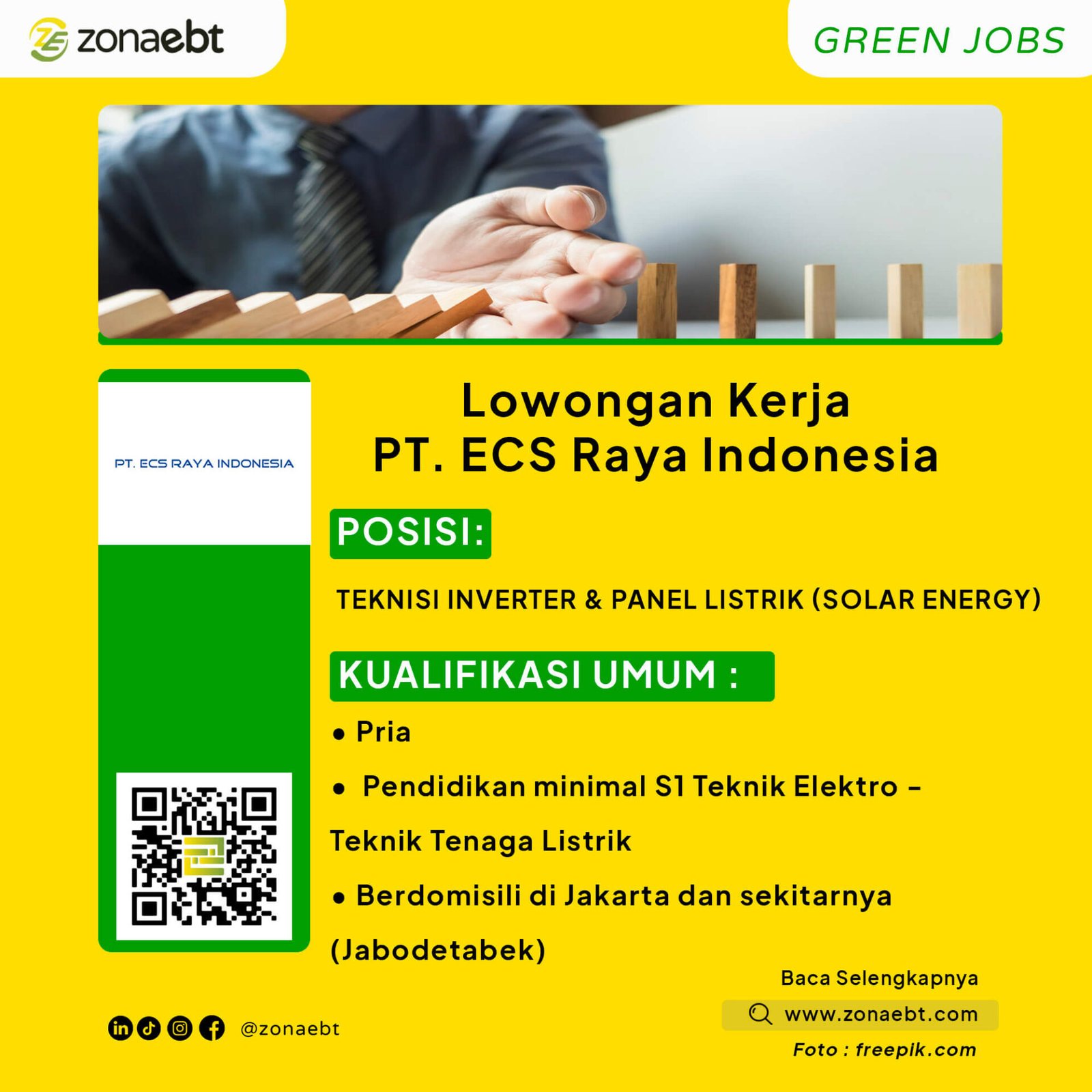 Teknisi Inverter & Panel Listrik (Solar Energy) zonaebt.com